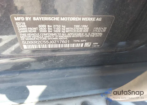 2018 BMW X5 Sdrive35I z USA, uszkodzony, nr VIN 5UXKR2C55J0Z17601